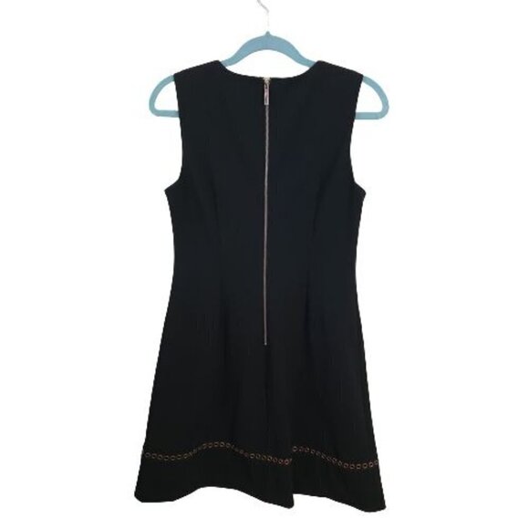 Calvin Klein Black Sleeveless Grommet Detail Sheath Dress Size 6 - Picture 3 of 7